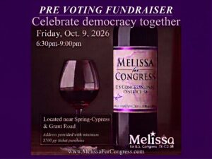 Come and join Melissa at a Pre-Election Social, raising money for additional advertising! Click on the link, and the address will show up after you purchase your $500 per person ticket.